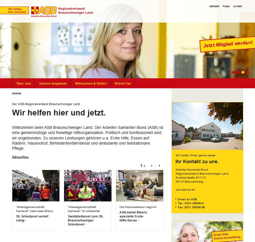 ASB mit neuem Internetauftritt online